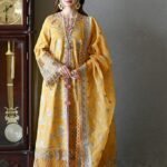 SP-2510 Unstitched Fully Embroided Lawn Suit With Organza Embroidered Dupatta