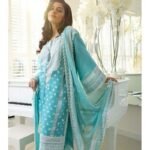 Lawn 3 Pc Heavy Embroided Suit (Embroided Bamber Chiffon Dupatta) SN-25