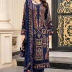 MB965 Unstitched Embroidered Dhanak Wool Suit With Embroidered Dhanak Shawl