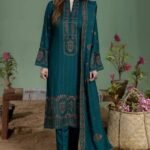 AJ-940 Unstitched Fully Embroidered Lawn Suit With 4 Sided Embroidered Lawn Dupatta