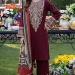 Unstitched Embroidered Lawn Suit 3pc With Digital Printed Dupatta