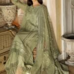 3 Piece - Unstitched Embroided Lawn Suit (Embroided Organza Dupatta) SN-1340