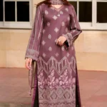 New Unstitched Heavy Embroidered Dhanak Suit With Embroidered Dhanak Shawl