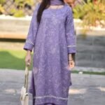 BR-2575 Unstitched Embroidered Lawn Suit 3pc With Bamber Chiffon Embroidered Dupatta