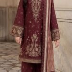 AA-31 Unstitched Embroidered Lawn Suit 3pc With Monar Digital Printed Dupatta