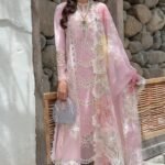 CM-2600 Lawn Unstitched 3pc Embroidered Suit With Embroidered Poly Lawn Dupatta