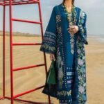 CM-30 Lawn 3Pc Unstitched Heavy Embroidered Lawn Suit With Embroidered Organza Dupatta
