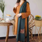 SR-1120 Unstitched Heavy Embroidered Dhanak Suit Embroidered Dhanak Shawl
