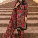Linen Unstitched Digital Printed Suit With Linen Dupatta