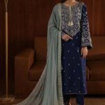 AA-51 3PC Unstitched Embroidered Lawn Suit With Embroidered Chiffon Dupatta