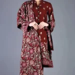 Unstitched Heavy Embroidered Dhanak Suit Embroidered Dhanak Shawl
