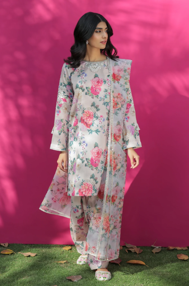BFSIN032-a.png 3 Piece - Unstitched Lawn Digital Printed Suit (Organza Dupatta) - Image 1