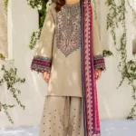ZB-21 Unstitched Fully Embroidered Lawn Suit With Slub Cotton Printed Dupatta