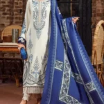 MB-715 Dhanak Embroidered Suit With Digital Printed Wool Shawl