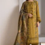 SR-59 Dhanak Embroidered Suit With Digital Printed Wool Shawl