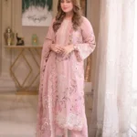 Aneelas Lawn Unstitched Embroidered with cotton Net heavy Embroidered Duppata