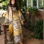 BQ-209 Lawn Unstitched Digital Printed Shirt With Patch With Printed Lawn Dupatta