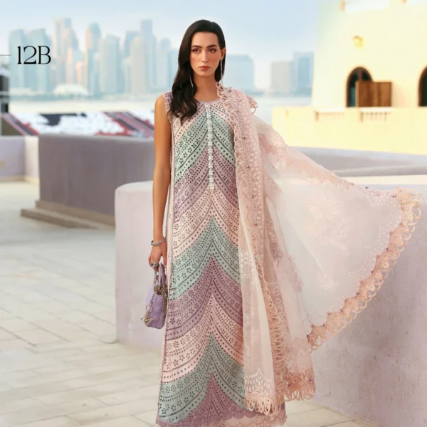 3PC MARIA.B UNSTICHED BORING FULL EMBROIDERD SUIT