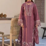 MM-11 LAWN-3PC Embroidered Shirt with Chiffon Embroidered Dupatta