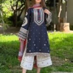 RR-610 Unstitched Dhanak Stuff Full Embroidered Suit With Printed Wool Shawl