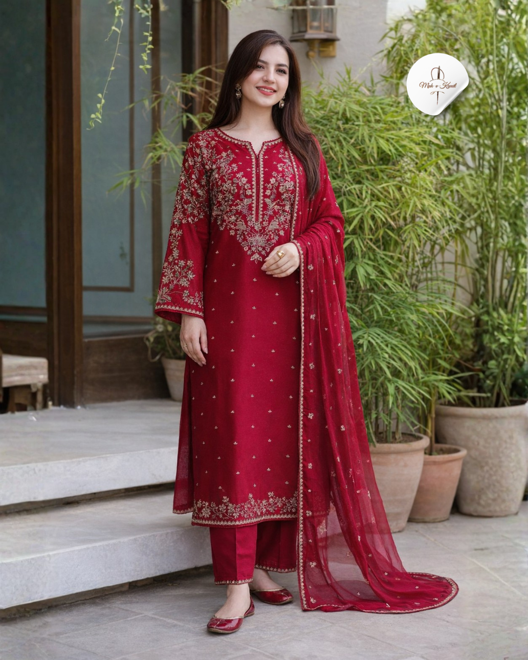Untitled_design_3.png 3 Piece - Unstitched Embroidered Lawn Fabric BT-2700 - Image 1