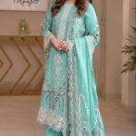 Aneelas Lawn Unstitched Embroidered with cotton Net heavy Embroidered Duppata