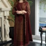 SR-AJ56 Unstitched Embroidered Lawn Suit With Embroidered Lawn Dupatta