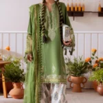 CO-514 A 3Pc Embroidered Lawn Shirt with Cotton Net Dupatta