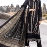 MB-58 Unstitched Embroidered Dhanak Suit With Embroidered Dhanak Shawl