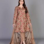 3 Piece - Unstitched Fully Embroided Lawn Fabric With Embroided Bamber Chiffon Dupatta BR-415