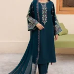 LM-585 Unstitched Embroidered Dhanak Suit 3pc With Embroidered Dhanak Shawl