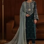 AA-50 3PC Unstitched Embroidered Lawn Suit With Embroidered Chiffon Dupatta
