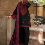 ZS-125 Unstitched Heavy Embroidered Dhanak Suit with Heavy Embroidered Dhanak Shawl