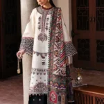 ZB-1145 3 Piece Unstitched Heavy Embroidered Lawn Suit ( Fine Printed Poly Lawn Dupatta )