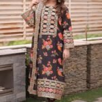 Unstitched Silk Stuff Full Embroidered Suit With Four-sided Silk Embroidered Dupatta With Extra Patches