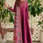 jz-175Unstitched Heavy Embroidered Dhanak Suit ( Printed Woolen Shawl