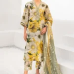 3 Piece Unstitched Embroidered Khaddar Suit ( Printed Khaddar Dupatta )