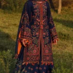 BR-653 Unstitched Heavy Embroidered Dhanak Suit With Embroidered Dhanak Shawl