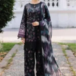 BQ-40 Digital Printed Khaddar Suit 3pc with Khaddar Digital Printed Dupatta & Embroidered Patches (Copy) (Copy)