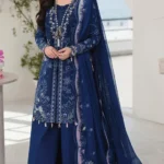 QL-2815 Lawn Unstitched Embroidered Suit With Embroidered Chiffon Dupatta