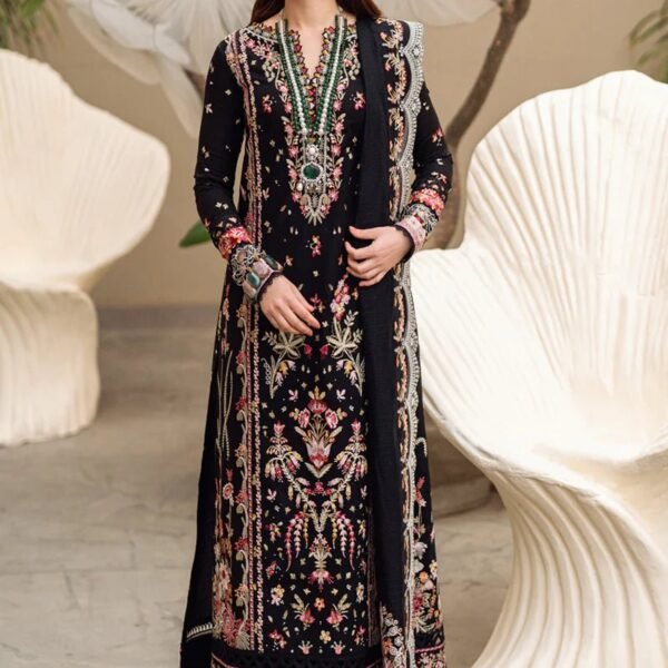 3 Piece - Unstitched Fully Embroidered Lawn Fabric QL-2655