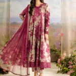 IZ-72 Digital Printed Khaddar Suit 3pc with Khaddar Digital Printed Dupatta & Embroidered Patches