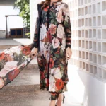 BQ-40 Digital Printed Khaddar Suit 3pc with Khaddar Digital Printed Dupatta & Embroidered Patches