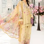 MB-512 B Digital Printed 3Pc Unstitched Lawn Suit With Digital Printed Chifoon Dupatta