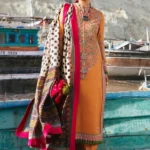 Unstitched Dhanak Stuff Full Embroidered Suit With Digital Printed Wool Shawl