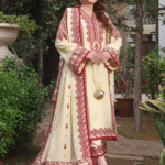 D#6 Unstitched Embroidered Lawn Suit With Chiffon Printed Dupatta