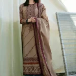 3 Piece – Unstitched Dhanak Stuff Full Embroidered Suit With Dhanak Embroiderd Shawl