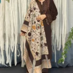 3 Piece – Unstitched Dhanak Stuff Full Embroidered Suit With Printed Wool Shawl