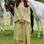 EL-2720 Lawn Unstitched Embroidered Shirt With cotton Net heavy Embroidered Duppta