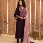 RP-605 Unstitched Dhanak Stuff Full Embroidered Suit With Digital Printed Wool Shawl